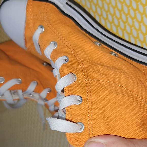 VGC Dunlop orange kids size 1 canvas Converse style high top vintage trainers - Picture 12 of 14